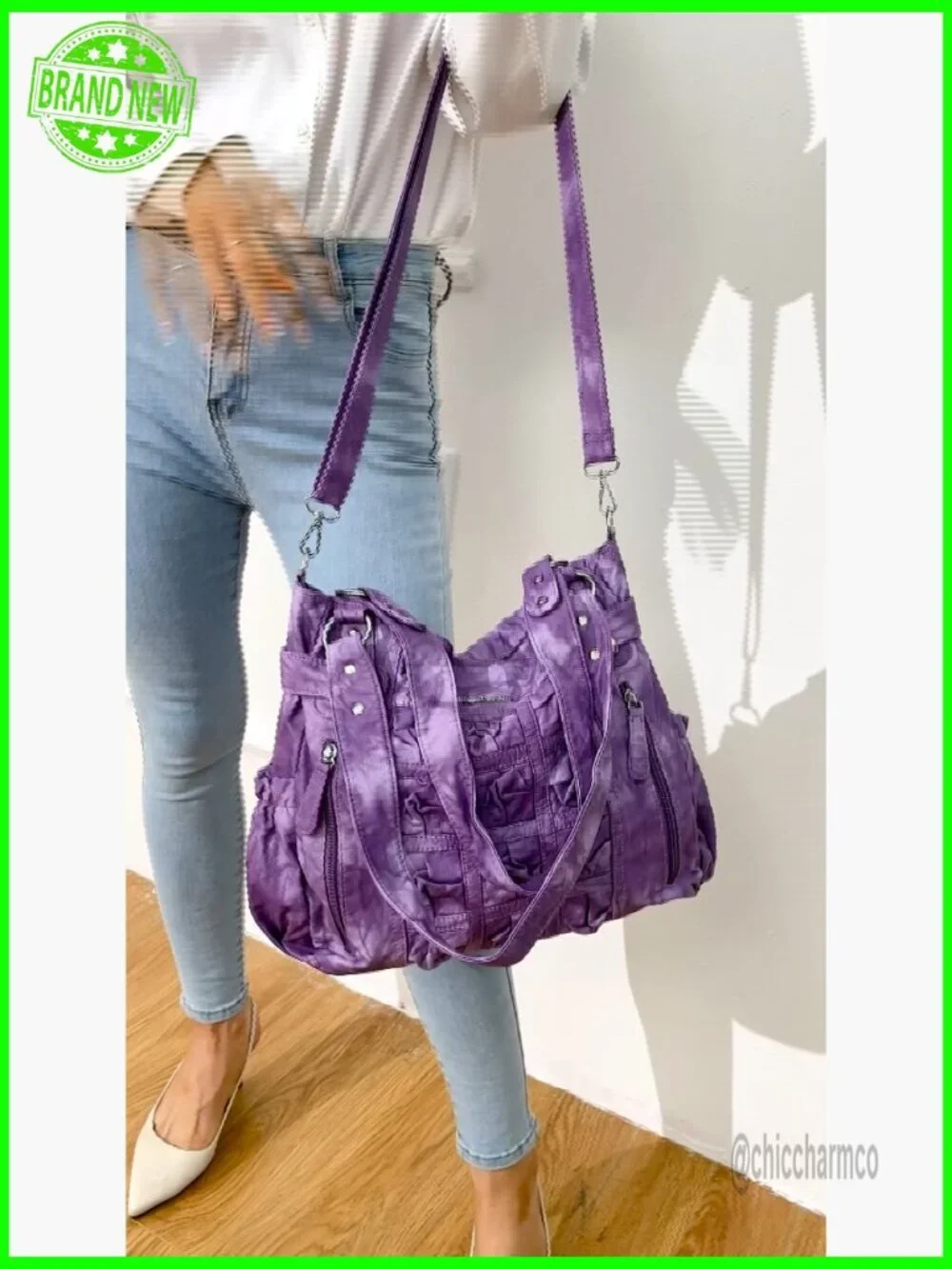 Large PU Leather Hobo Shoulder Bag with Multiple Pockets for Women